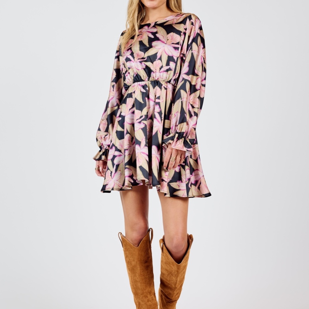 CANDLELIGHT DOLMAN SLEEVE MINI DRESS